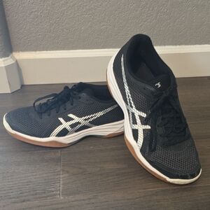ASICS Black and White Sneakers Indoor Court Shoe